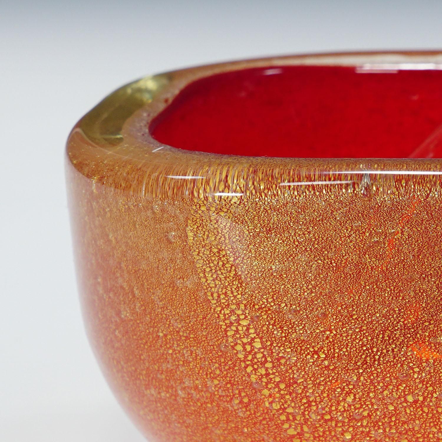Bowl In Red Sommerso Glass, Flavio Poli For Seguso Murano 1940s photo 616.0