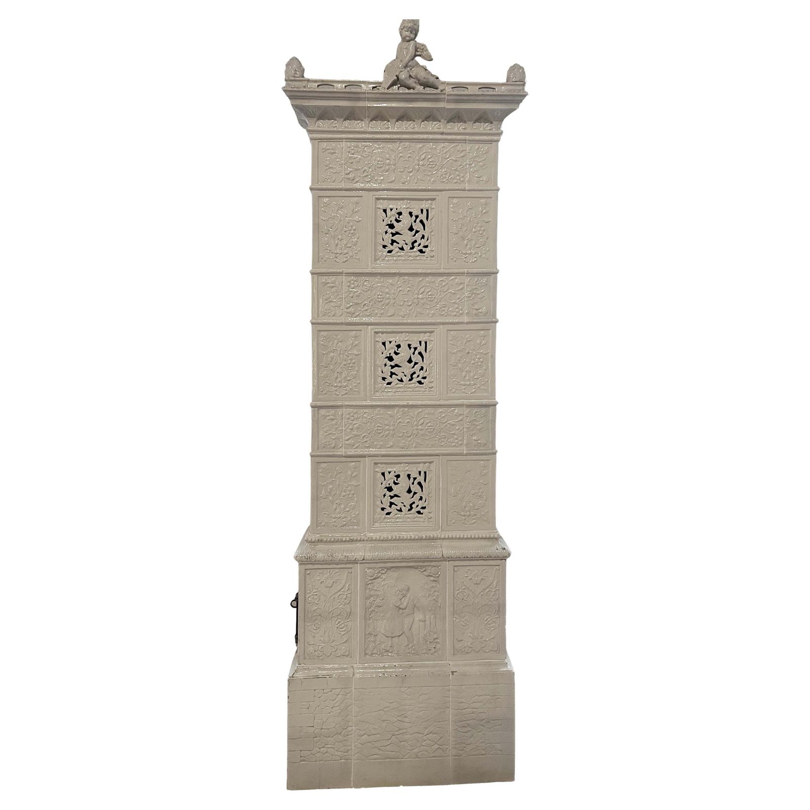 Ceramic Wood Stove By Meissen. 1900s