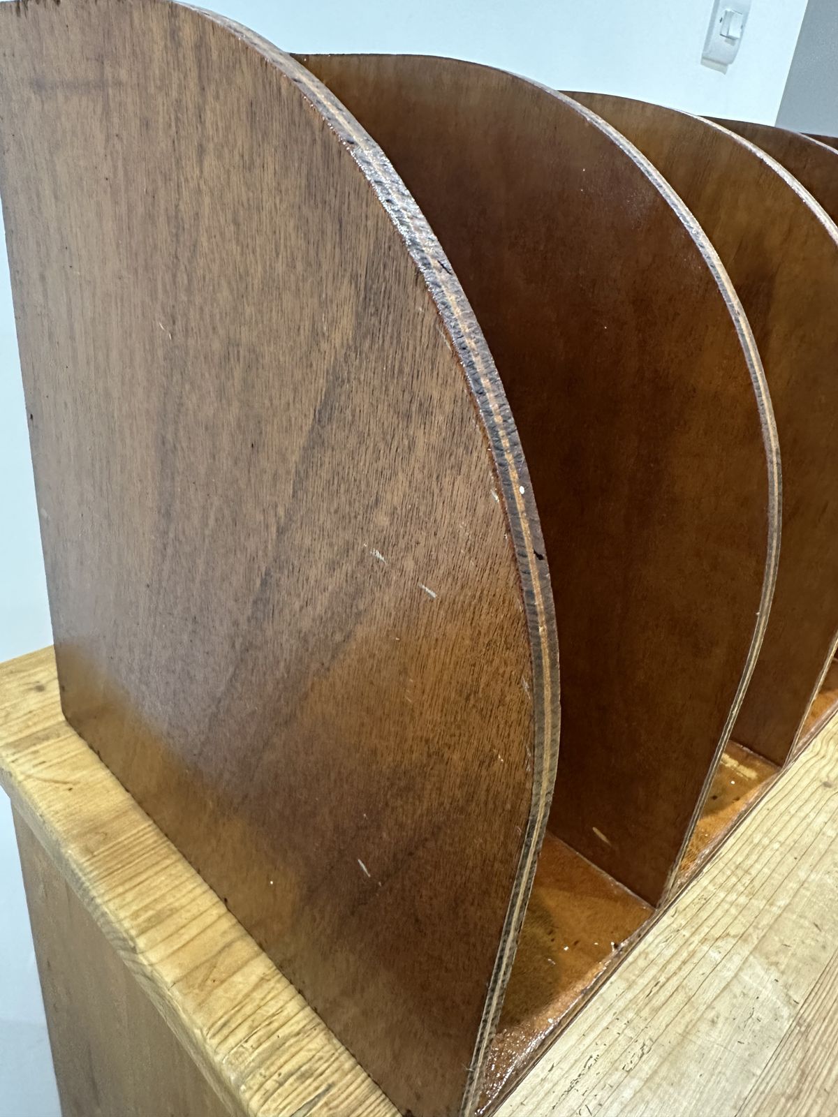 Mid Century Vinyl Storage Wall Unit Vintage Floating Record Lp Holder photo vintage