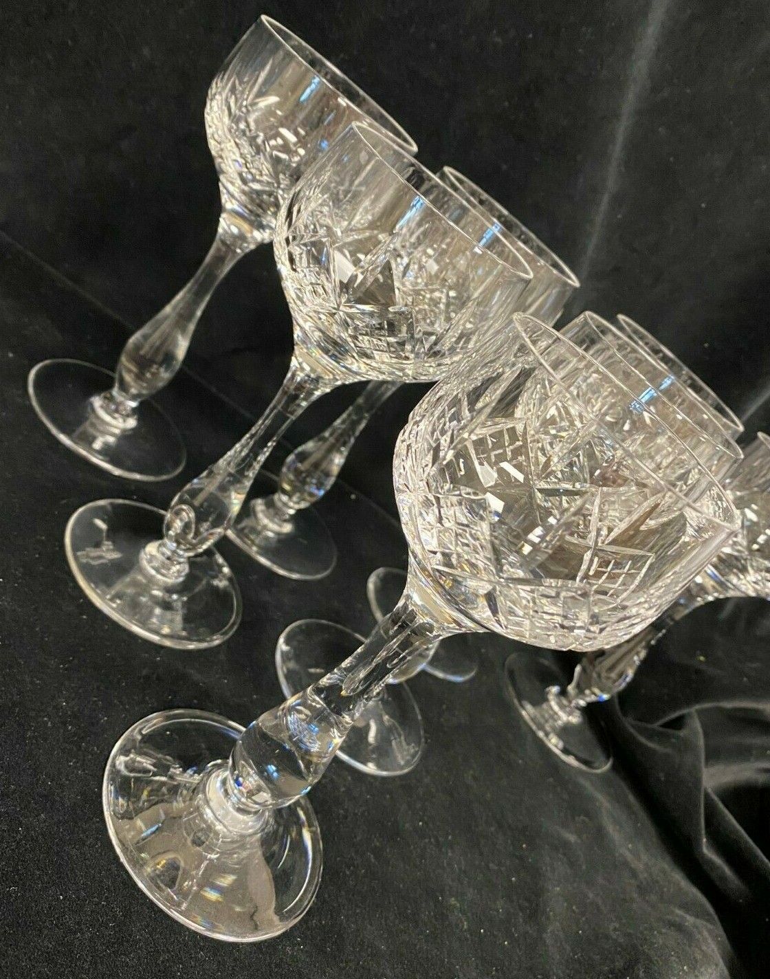 Set  7 X Stuart Crystal 'Glengarry' White Wine Hock Glasses photo Home Decor