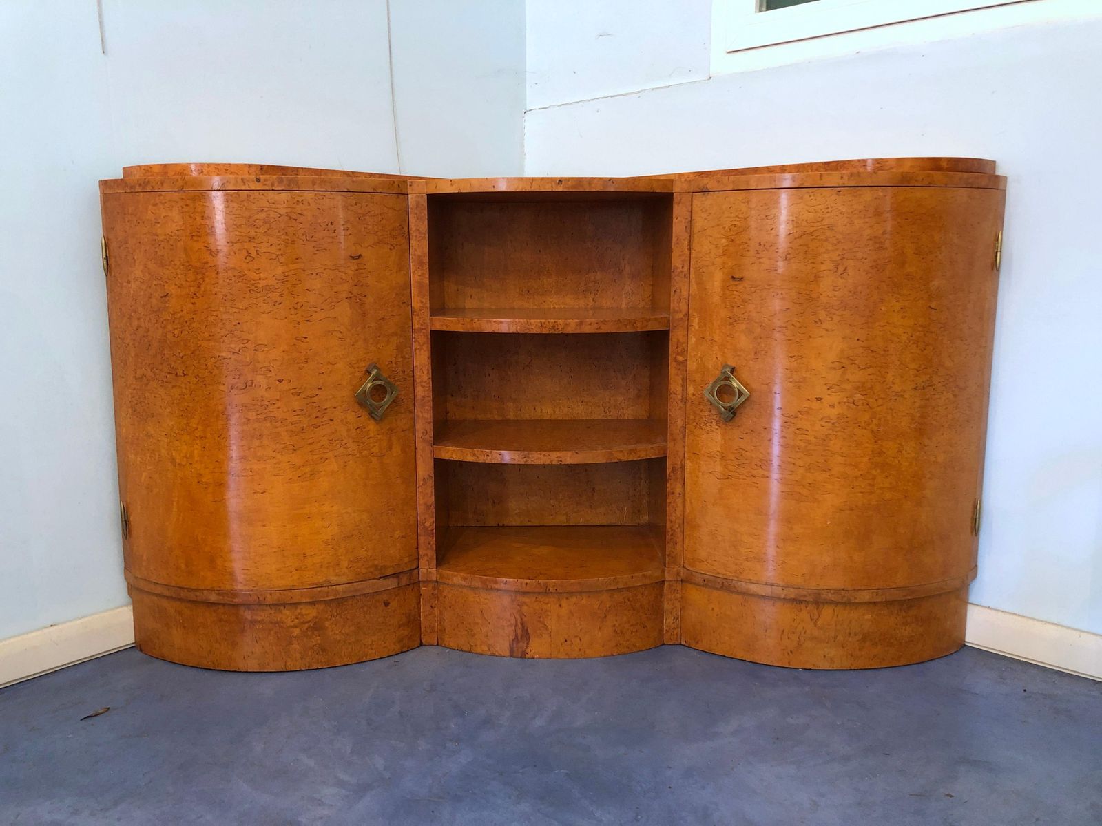 French Art Deco Maple Corner Sideboard, 1945 photo Furniture