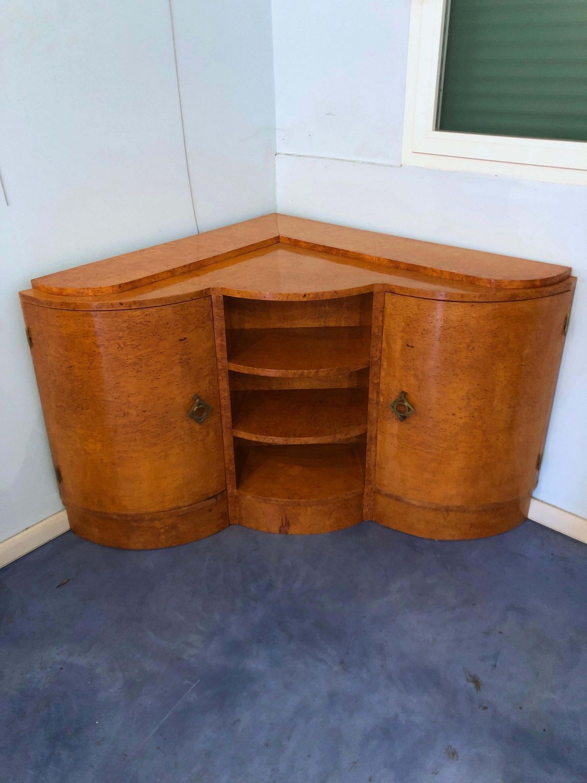 French Art Deco Maple Corner Sideboard, 1945 photo buy
