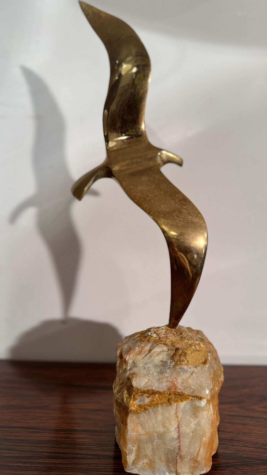 photo vintage Flying Bird Sculpture By Curtis Jeré, 1970s