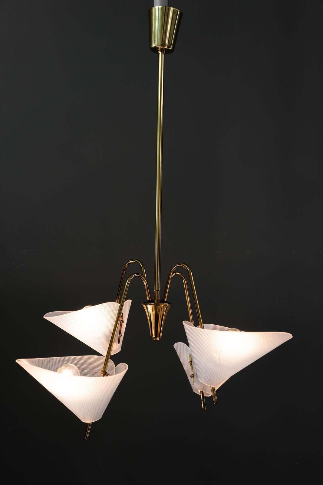 photo buy Rupert Nikoll Chandelier With Lucite Shades Vienna Around 1960s
