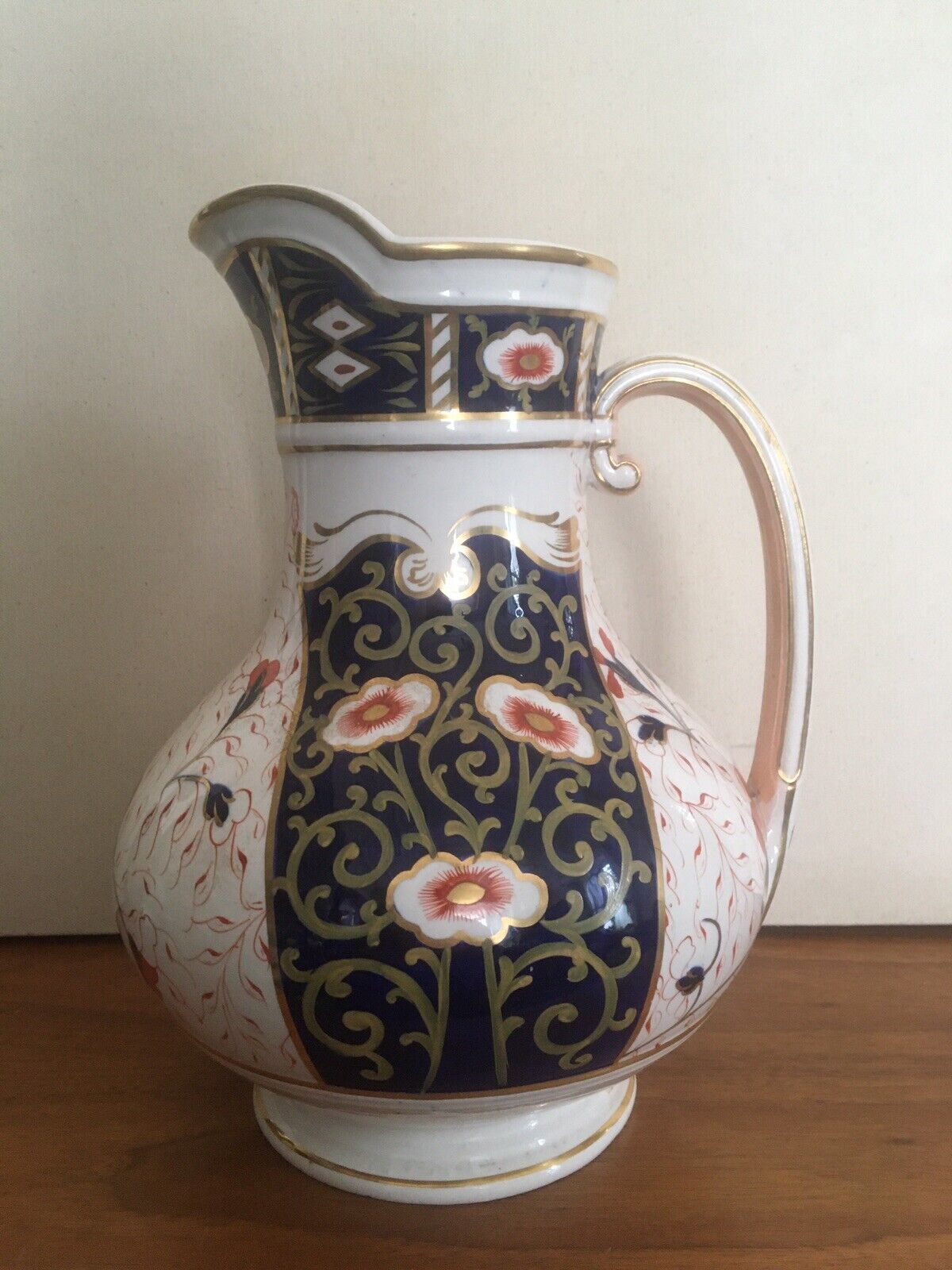Large Victorian Longford  Imari Jug/Vase Antique Bulbous Handled Vase