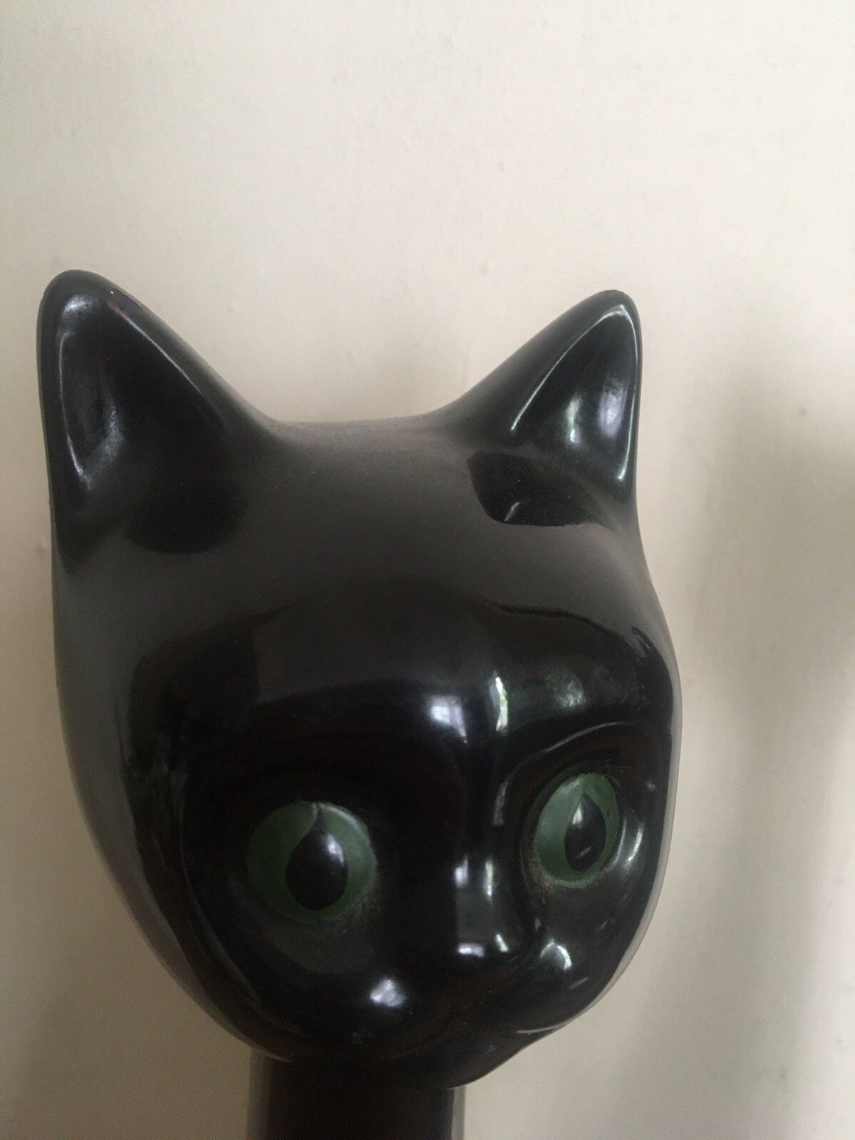 Large Pair Iconic Vintage Atomic Cats Ceramic Mid Century Pottery Long Neck 60s photo furniture