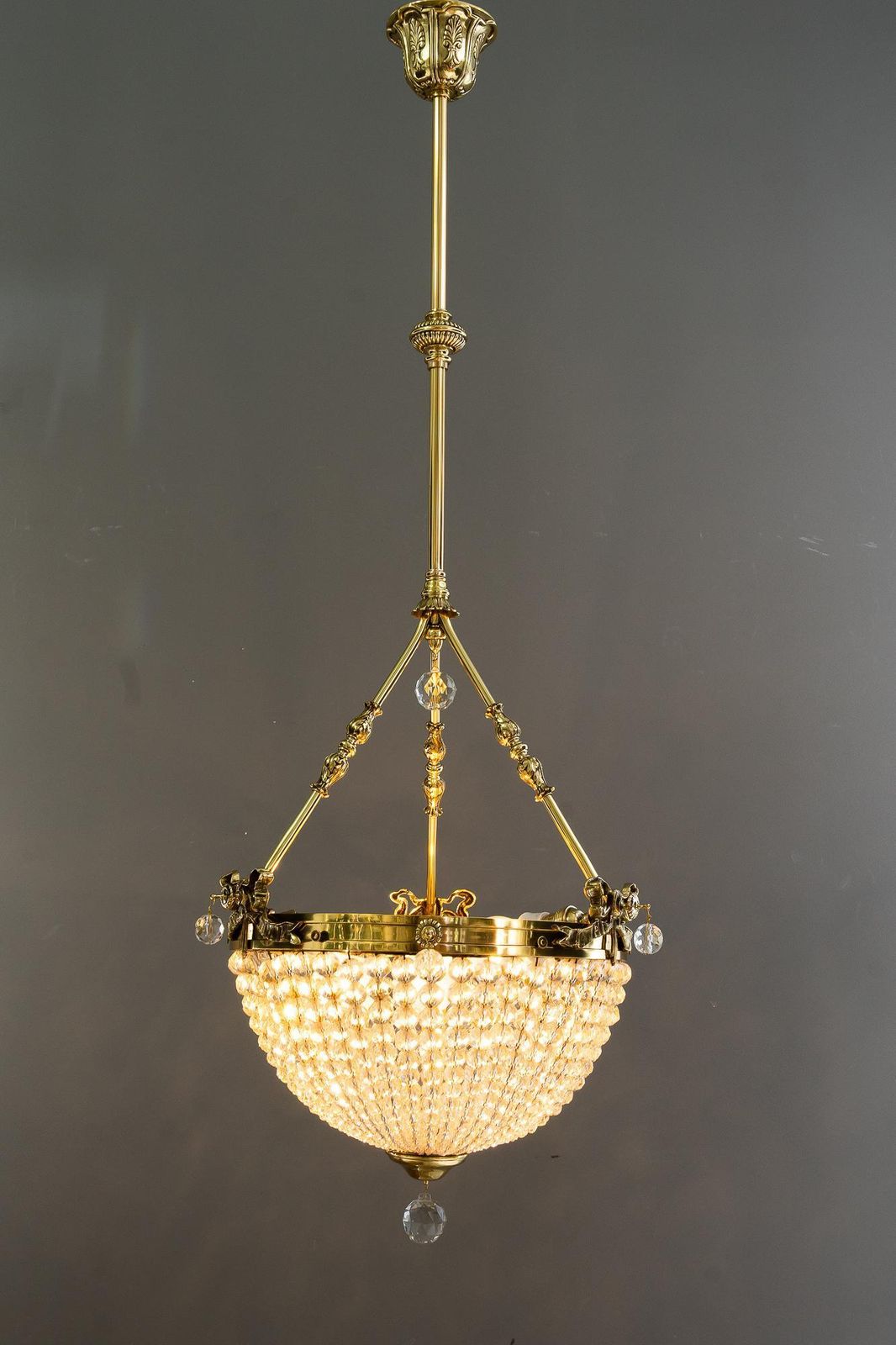 photo buy Historistic Crystal Basket Chandelier Vienna Around 1890s