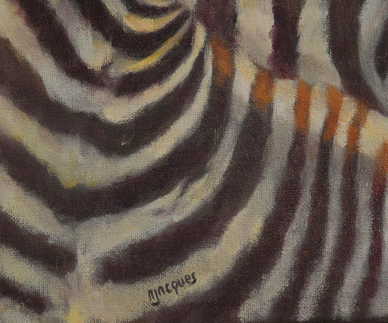 Portrait Zebra Oil On Canvas By Sylvie Ajacques 2025 photo vinterior