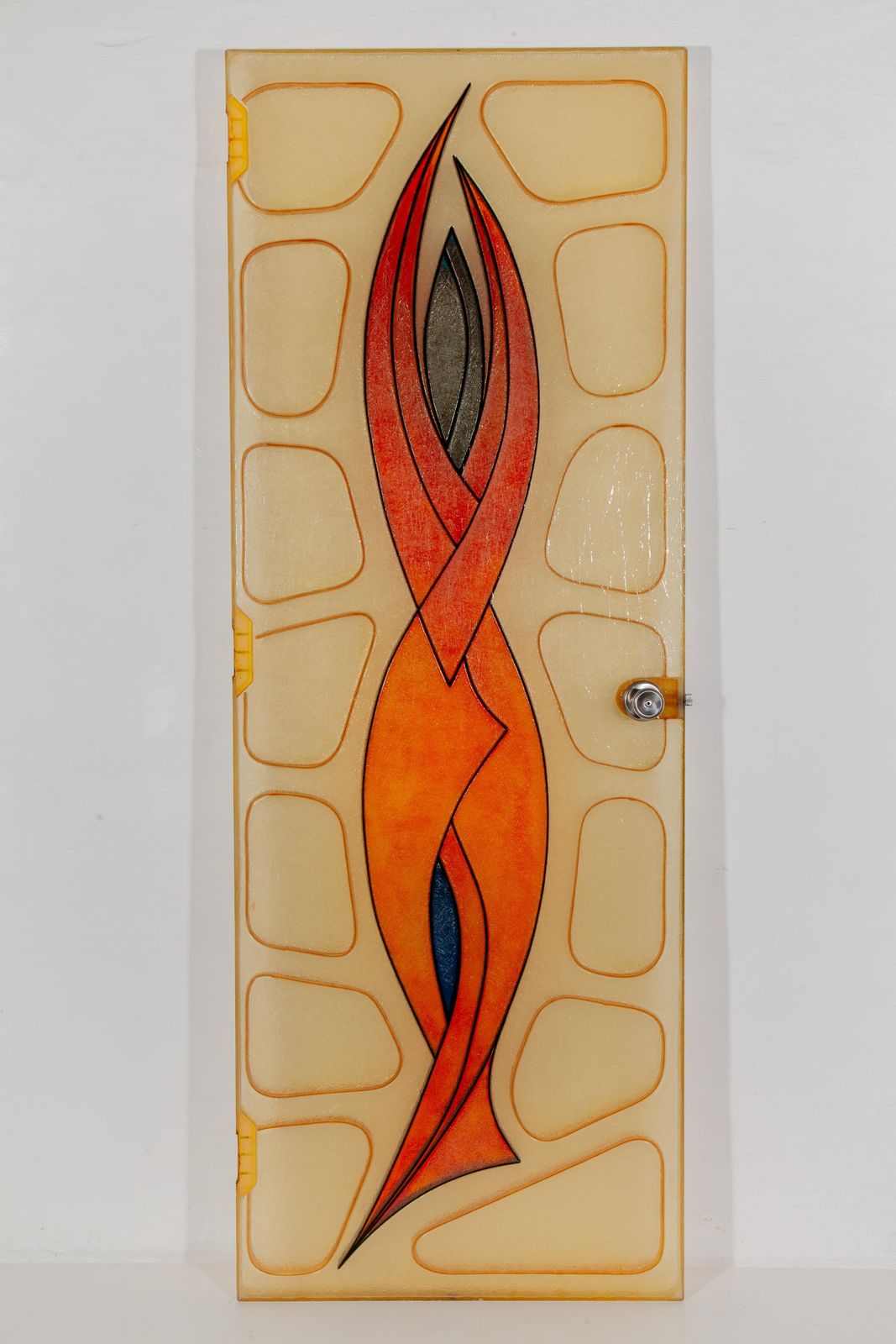 Set Of Two Fiber Glass Interior Doors With Stylized Figure, 1970s, Belgium photo furniture