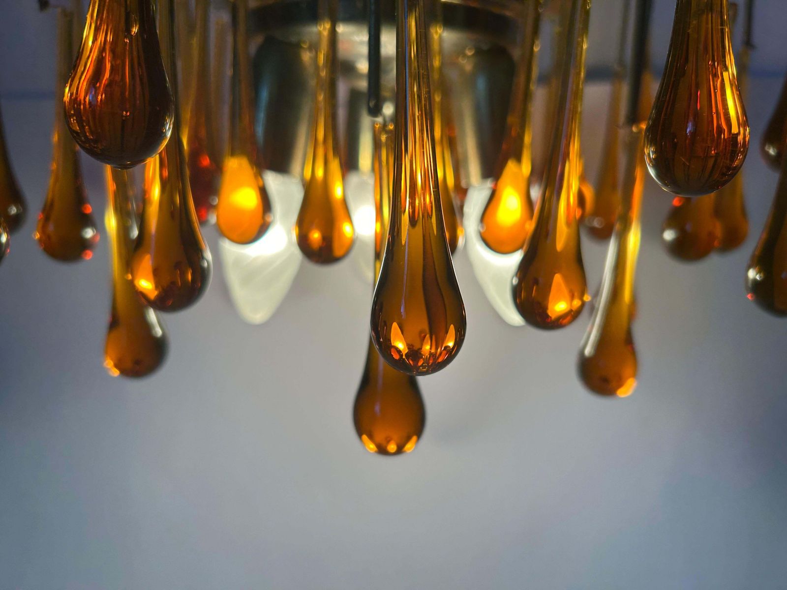 Golden Sunset, Magnificent Murano Chandelier, 1980's photo furniture