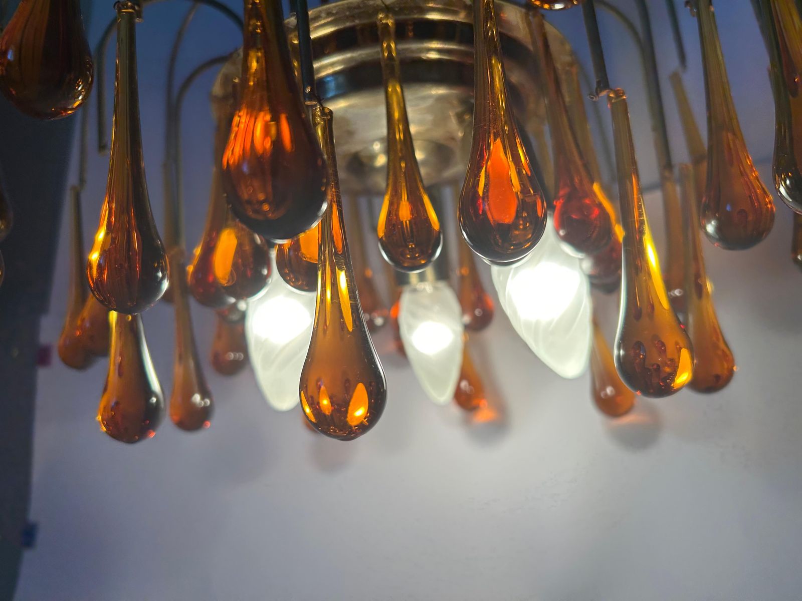 Golden Sunset, Magnificent Murano Chandelier, 1980's photo Lighting