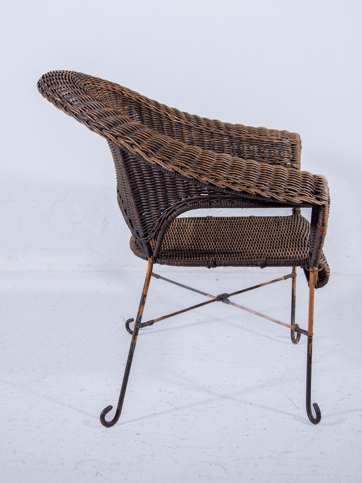 1970s Wrought Iron Wicker Chair photo Garden Furniture