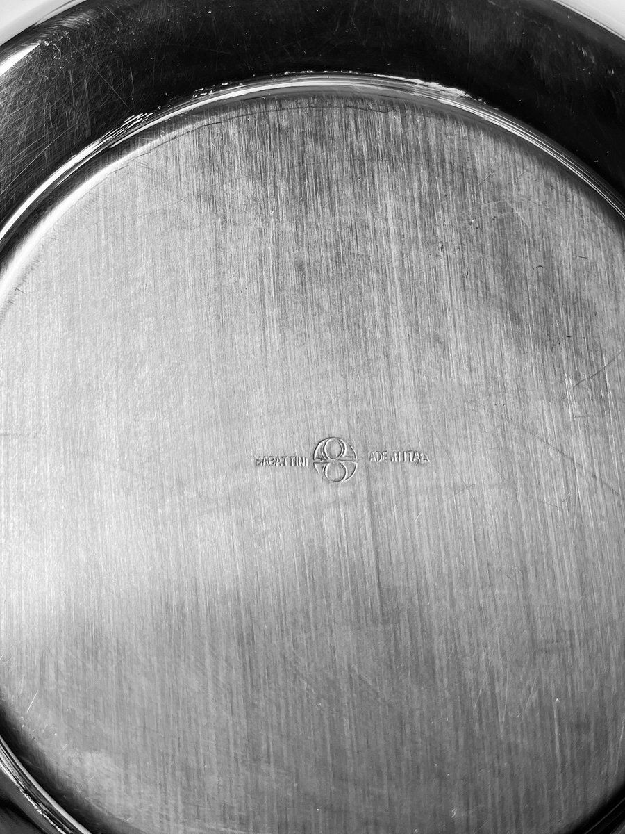 Silver Metal Coasters By Lino Sabattini For Argenterie Sabattini, Italy, Set Of 6 photo for sale
