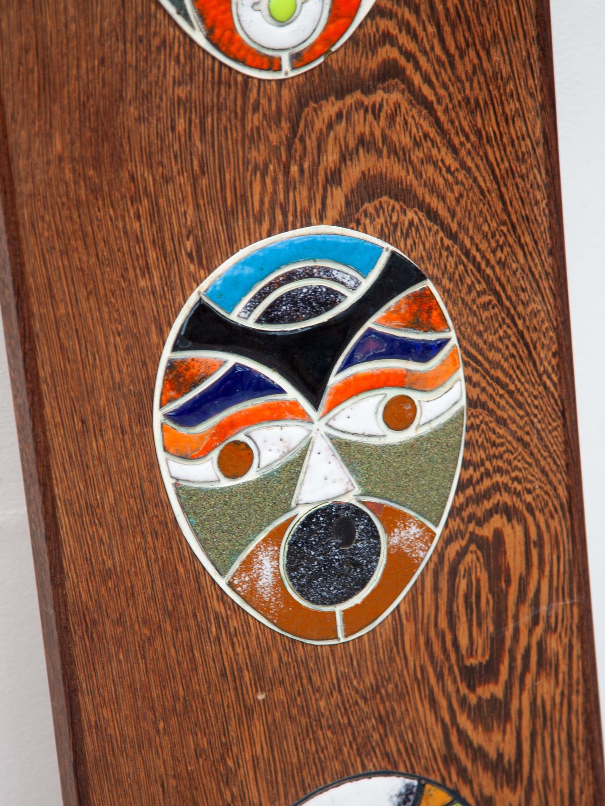 Wall Mounted Ceramic Five Tiles With Tribal Art Masks Designed By Roland Zobel photo furniture