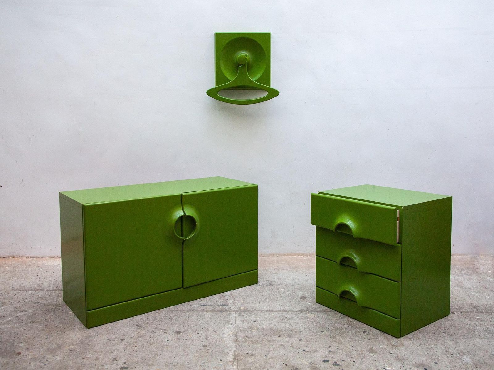 Space Age Green "Quadro" Chest Of Drawers By Jurgen Lange For Schönbuch, 1970s photo vintage