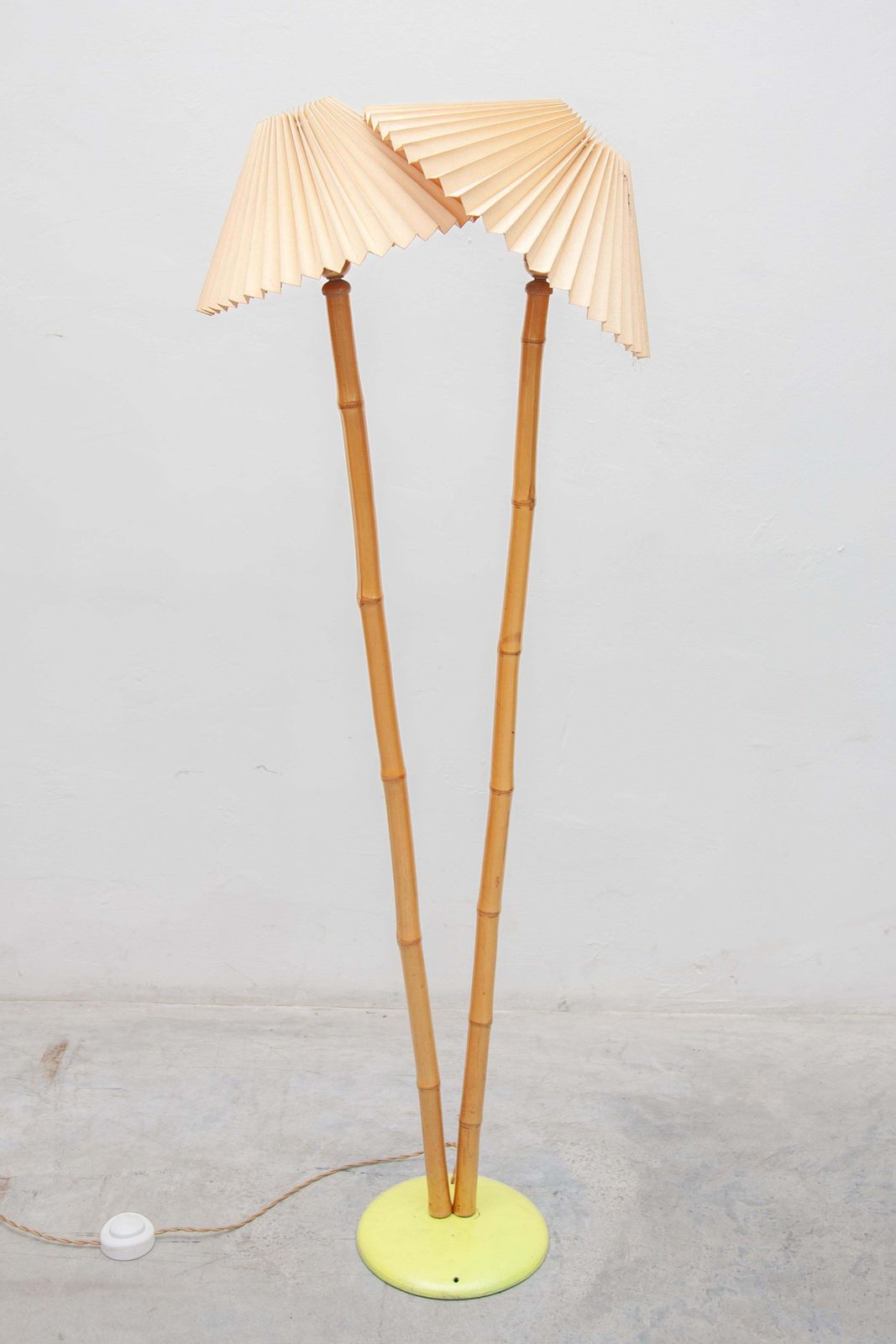 A 1950's French Bamboo Floor Lamp photo Lighting