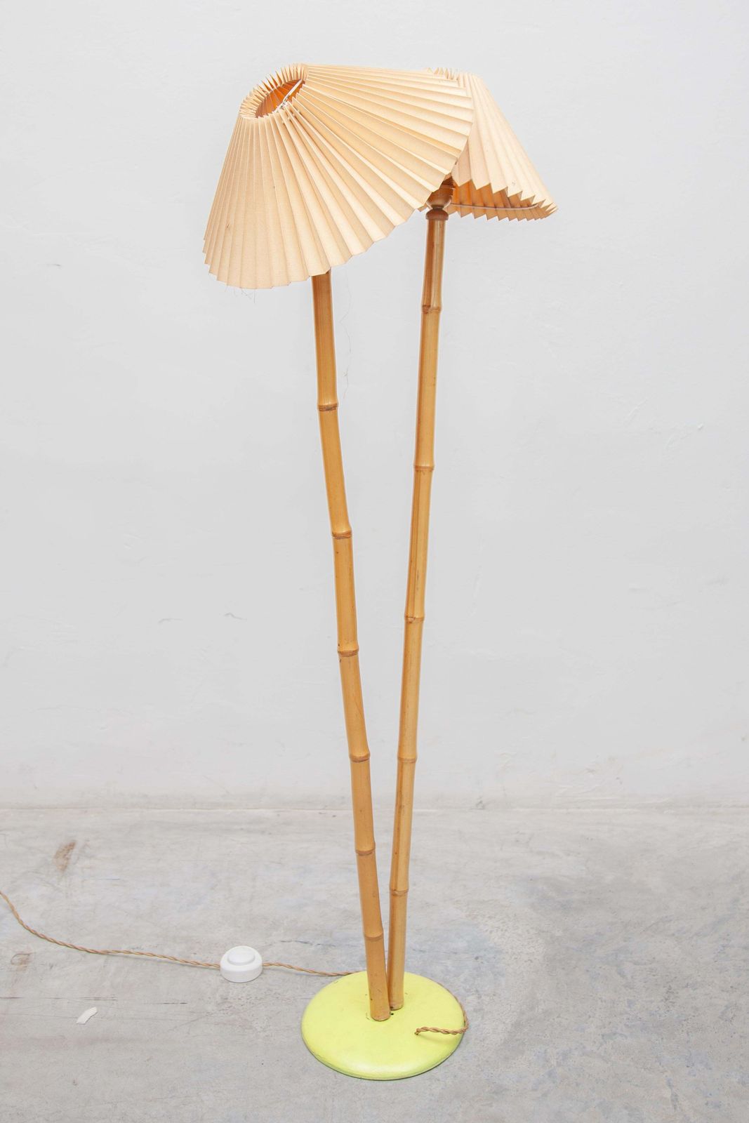 photo furniture A 1950's French Bamboo Floor Lamp