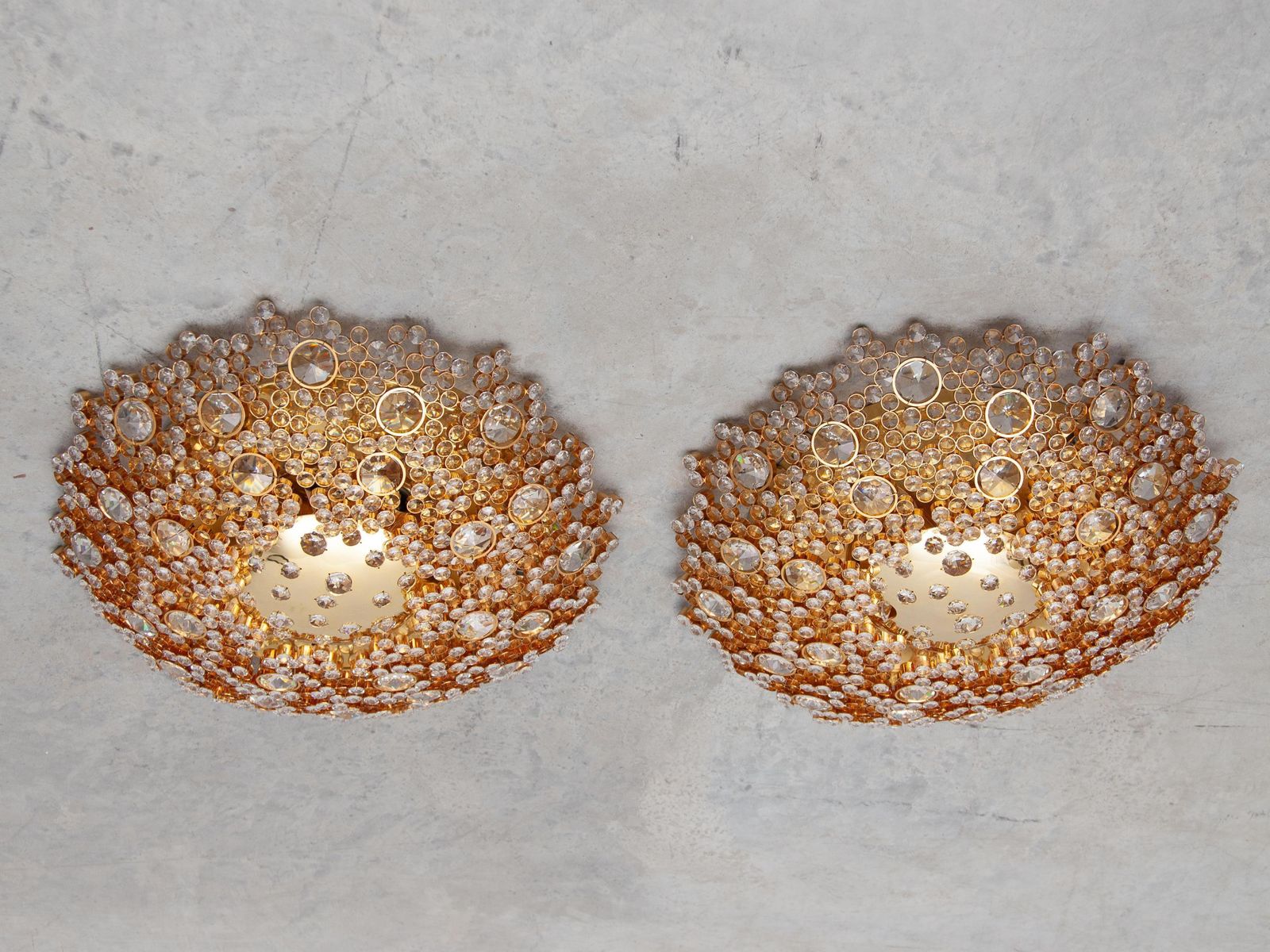 Palwa Jewel Like Faceted Crystals Ceiling Light, Wall Light, Set Of Two, Germany photo vinterior