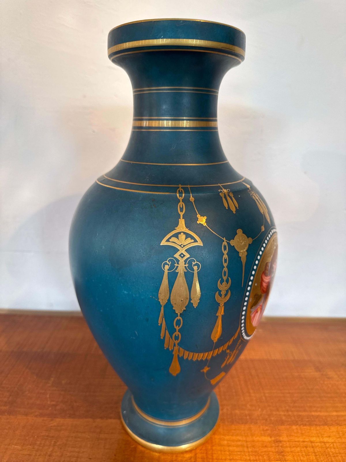 Antique Neoclassical Blue, Gilt Porcelain De Sèvres Vase, France photo buy