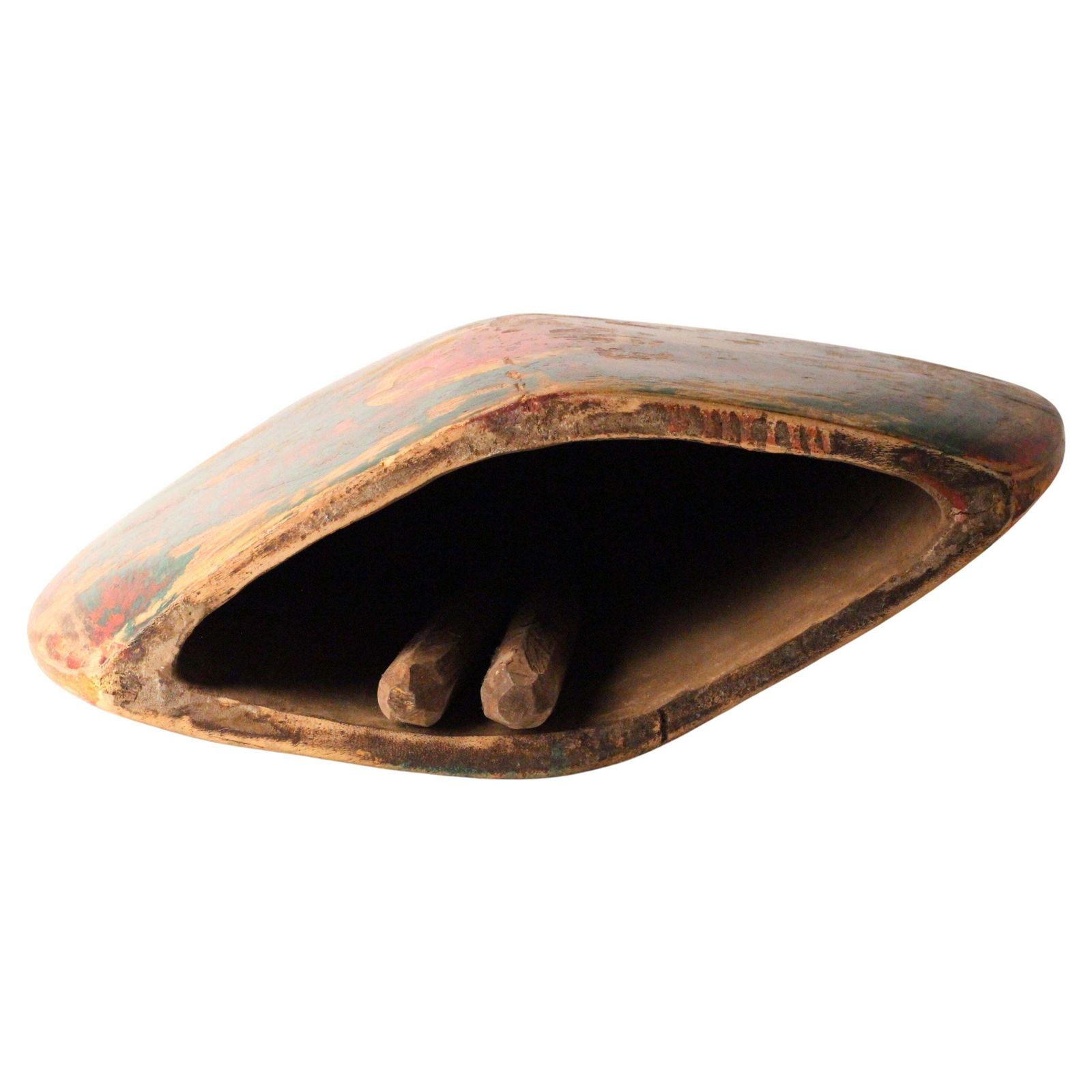 Indonesian Painted Buffalo, Cow Bell Decorative Folk Art Sculpture, Wall Art photo for sale