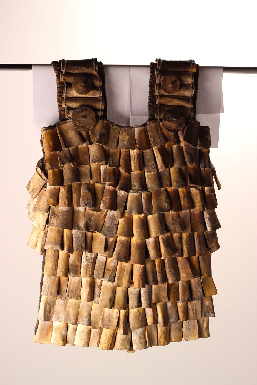 Indonesian Wild Boar Hunting Vest, Carved Bone Armour, Lombok, Mid 20th Cent photo furniture