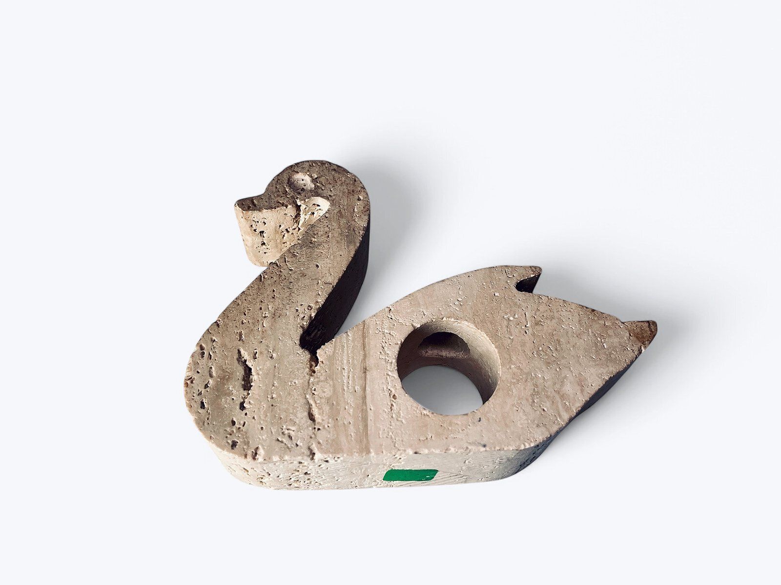 Travertine Swan Candleholder From Fratelli Mannelli, Italy, 1970s