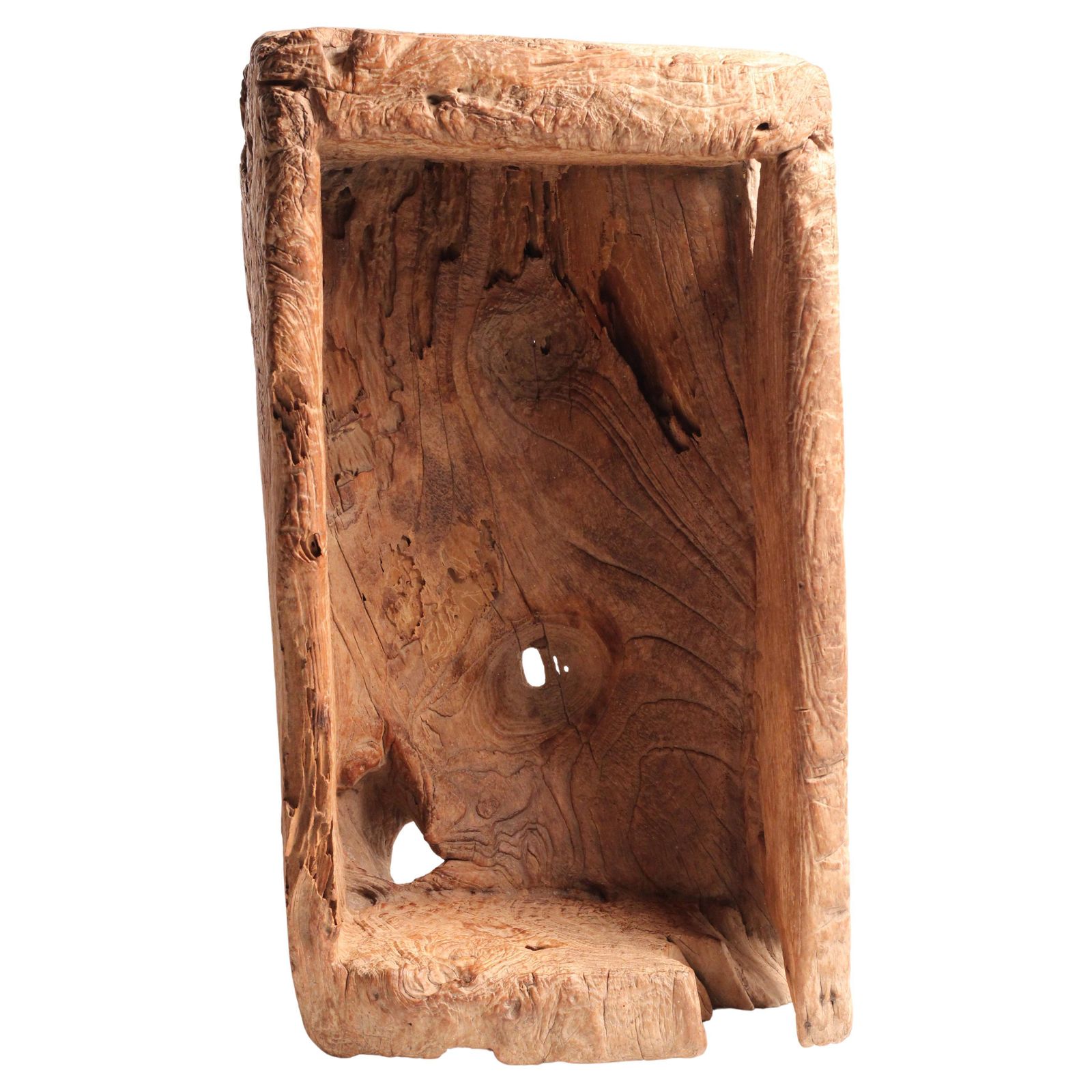 Wabi Sabi Primitive Wooden Trough – Hand Carved Lombok Vessel photo buy