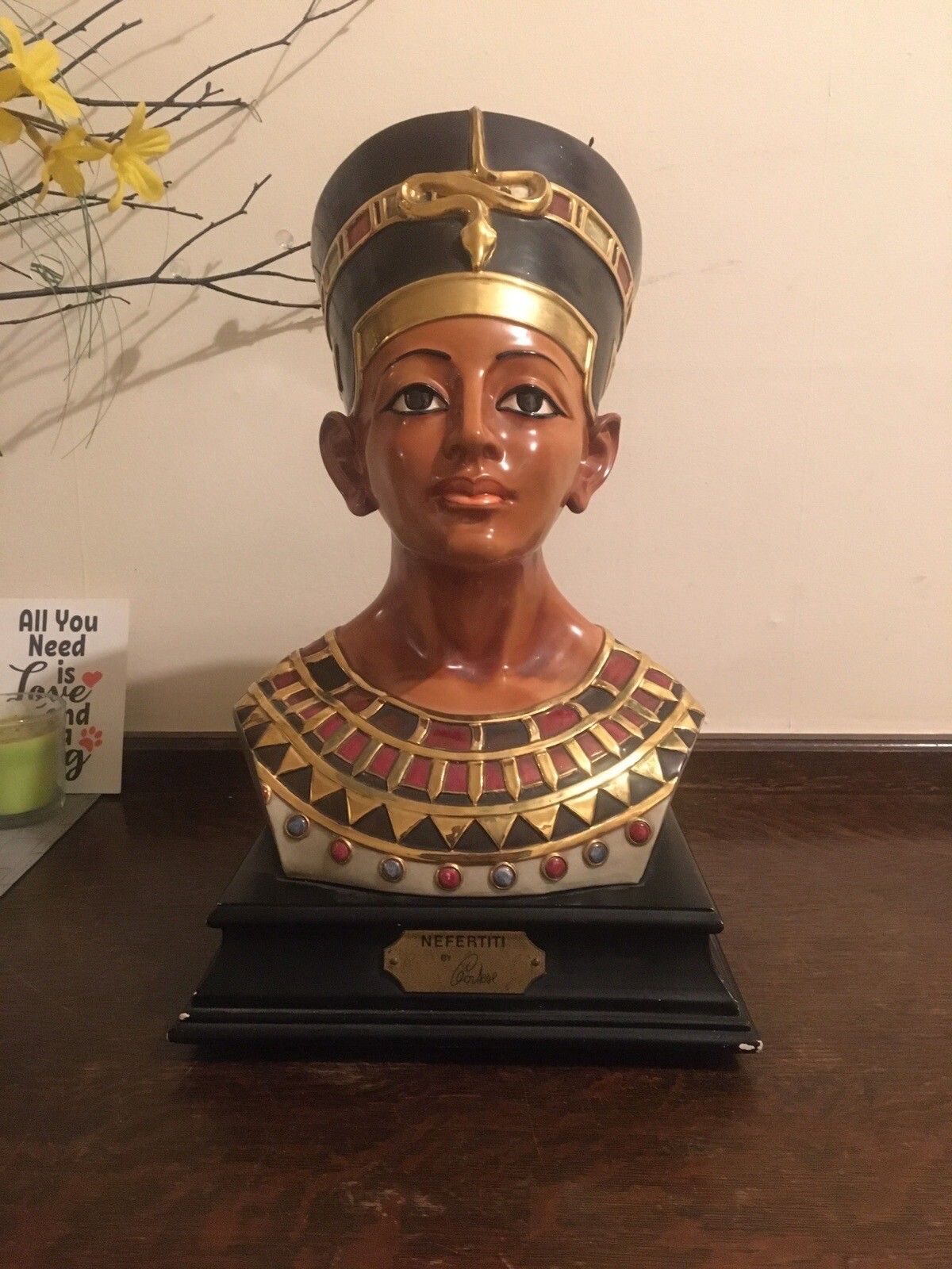 Capodimonte Italian Ceramic Nefertiti Bust Vintage G Cortese Vintage Sculpture