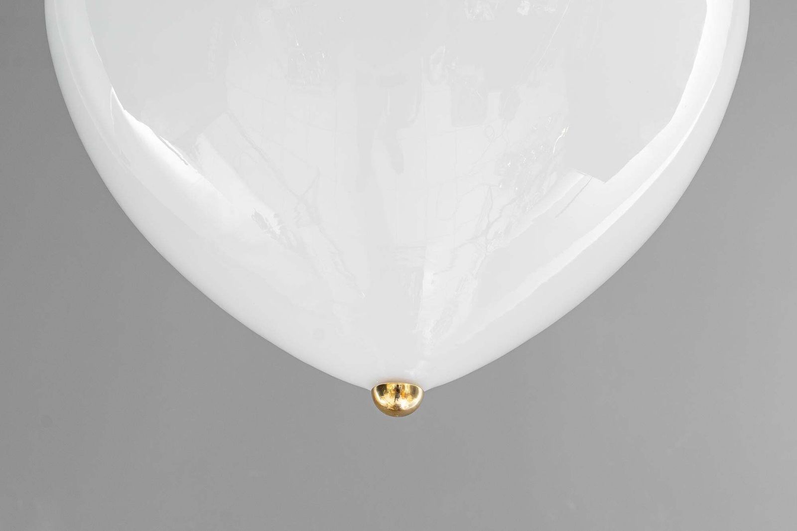 Big Art Deco Ceiling Lamp With Original Opal Glass Shade Vienna Around 1920s photo vinterior