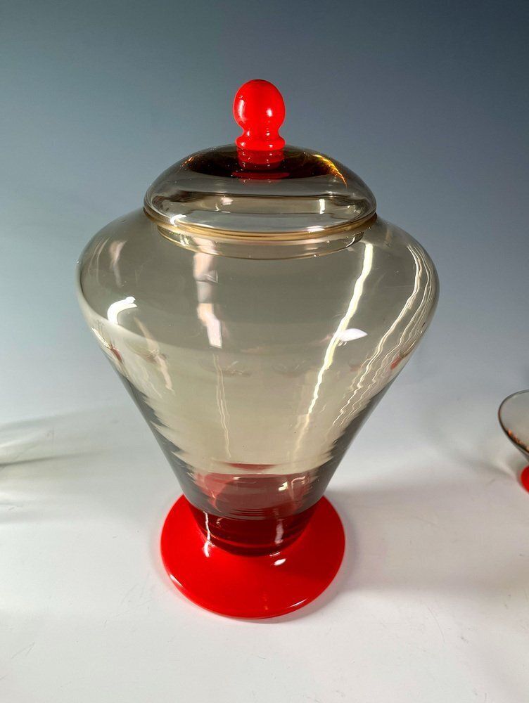 Italian Liquor Set In Murano Glass By Napoleone Martinuzzi For Venini, 1930s, Set Of 13 photo Home Decor