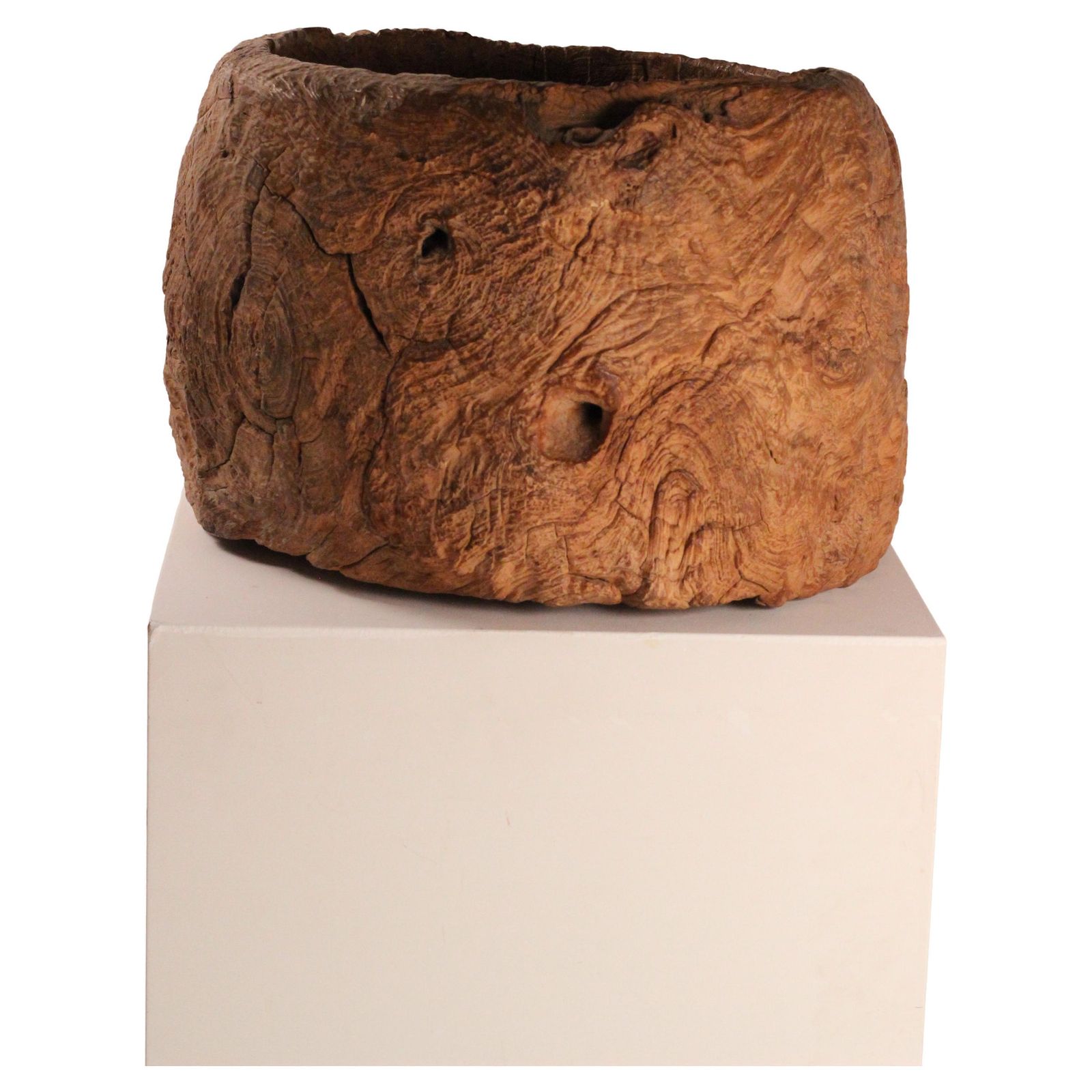 Wabi Sabi Sculptural, Monumental Wooden Bowl, Indonesia Late 19th Century