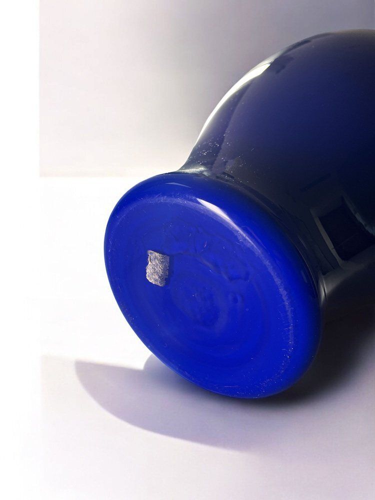 Large Cobalt Blue Murano Glass Vase By Nason Moretti, 1970s photo 244.0