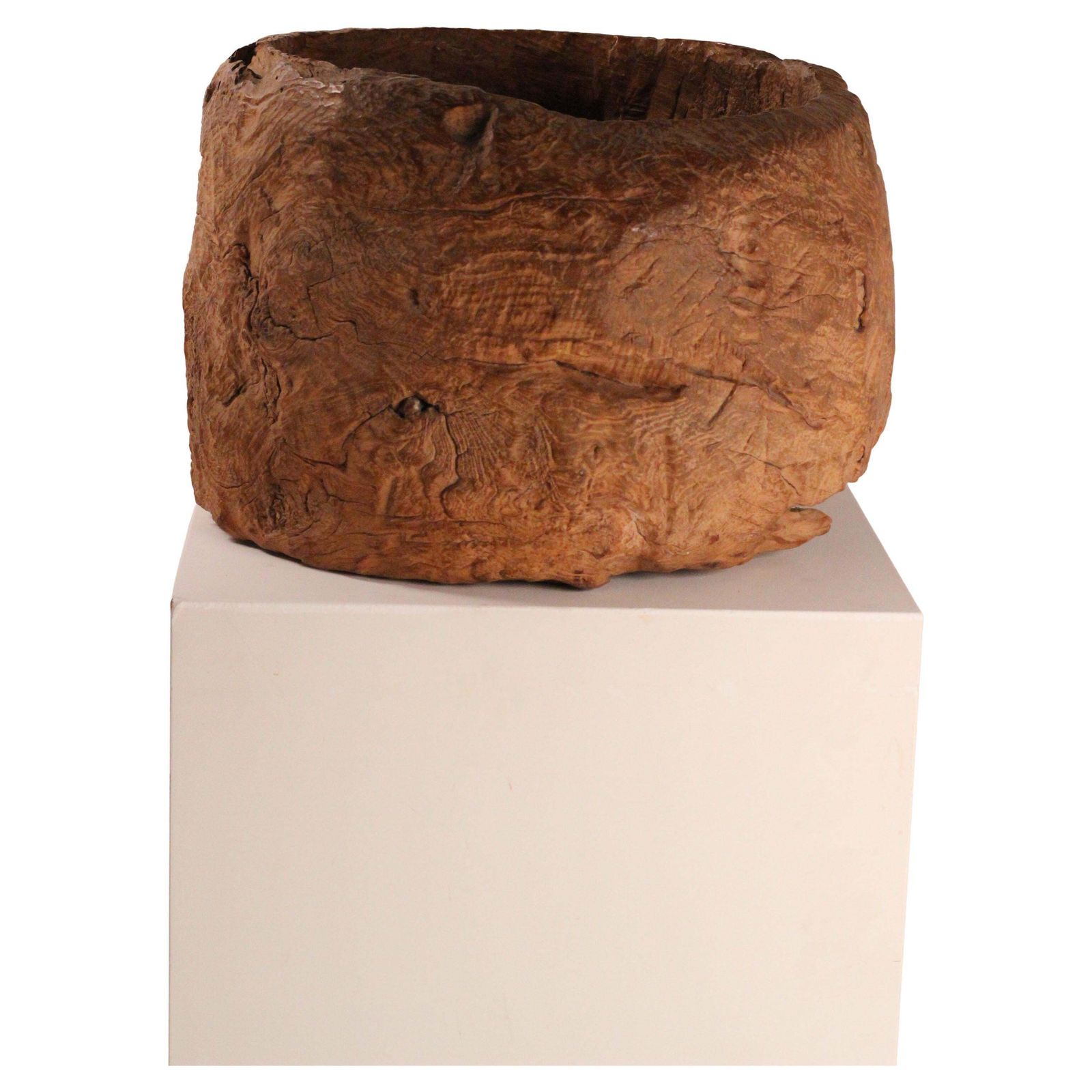 Art Wabi Sabi Sculptural, Monumental Wooden Bowl, Indonesia Late 19th Century photo