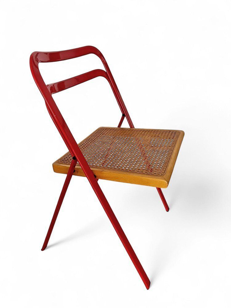 Folding Chair With Viennese Straw By Giorgio Cattelan For Cidue, Italy, 1970s photo Furniture