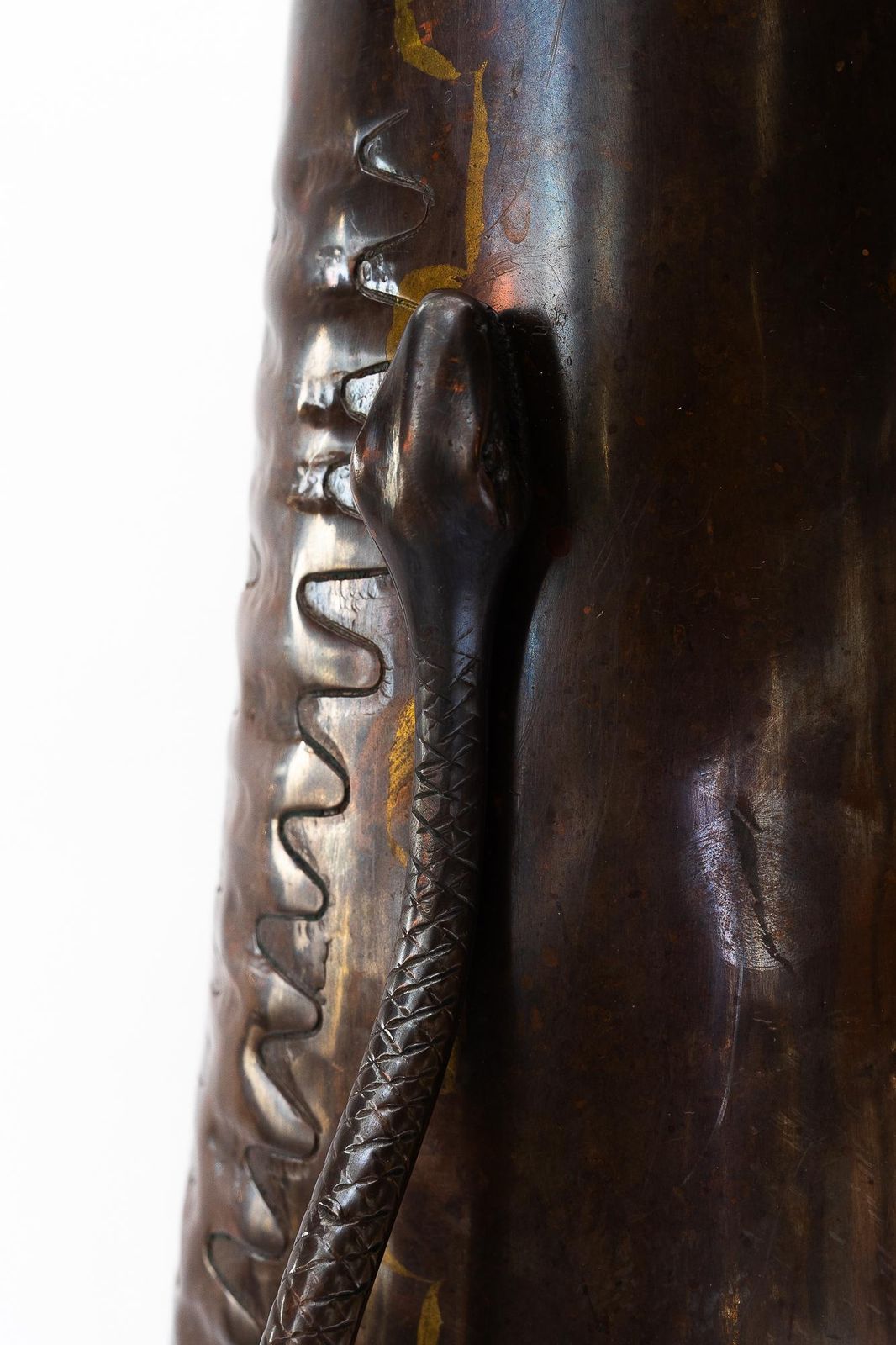 Big Jugendstil Copper Chased And Hand Hammered Vase Vienna Around 1908 photo furniture