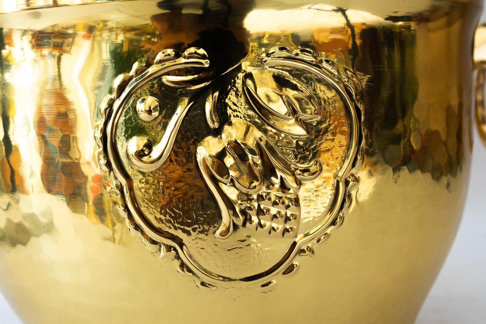Art Deco Brass Palm Pot Around 1920s photo 443.0
