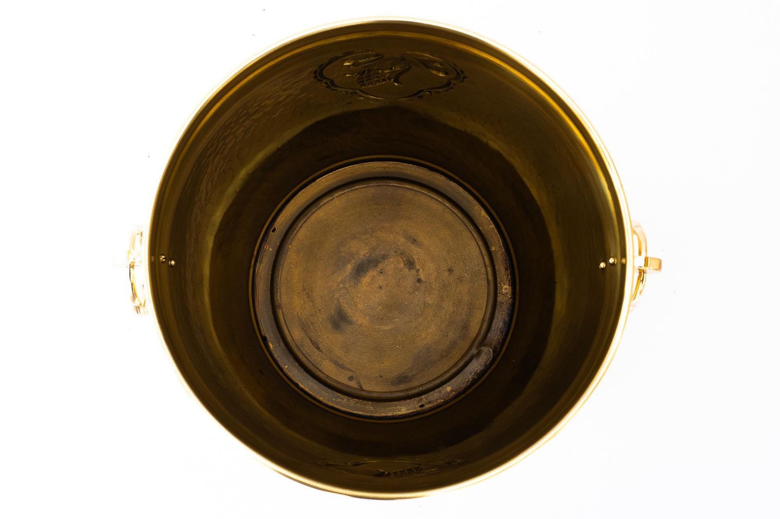 Art Deco Brass Palm Pot Around 1920s photo vintage