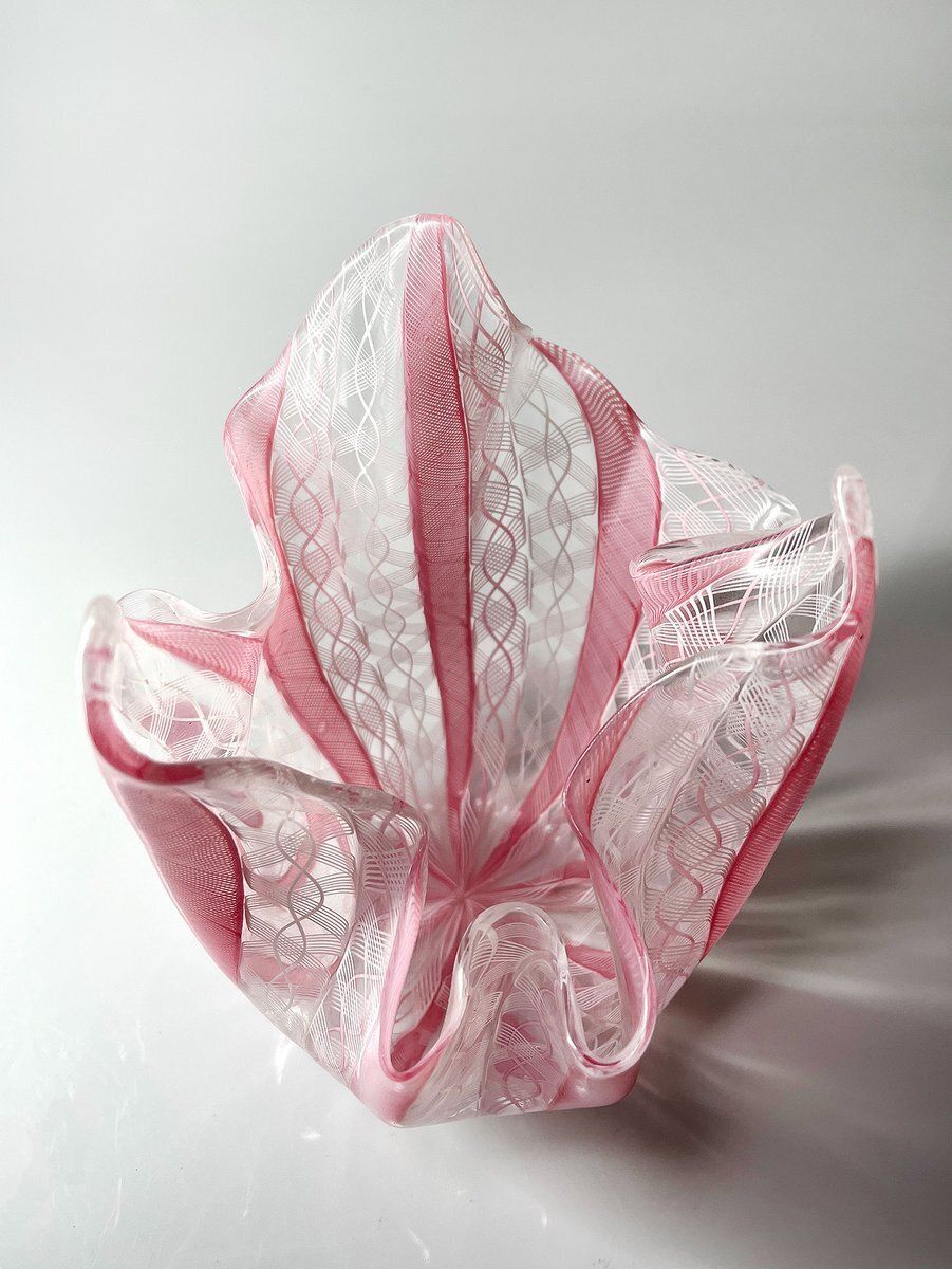 Fazzoletto Murano Glass Vase By Fulvio Bianconi For Venini, 1950s photo for sale