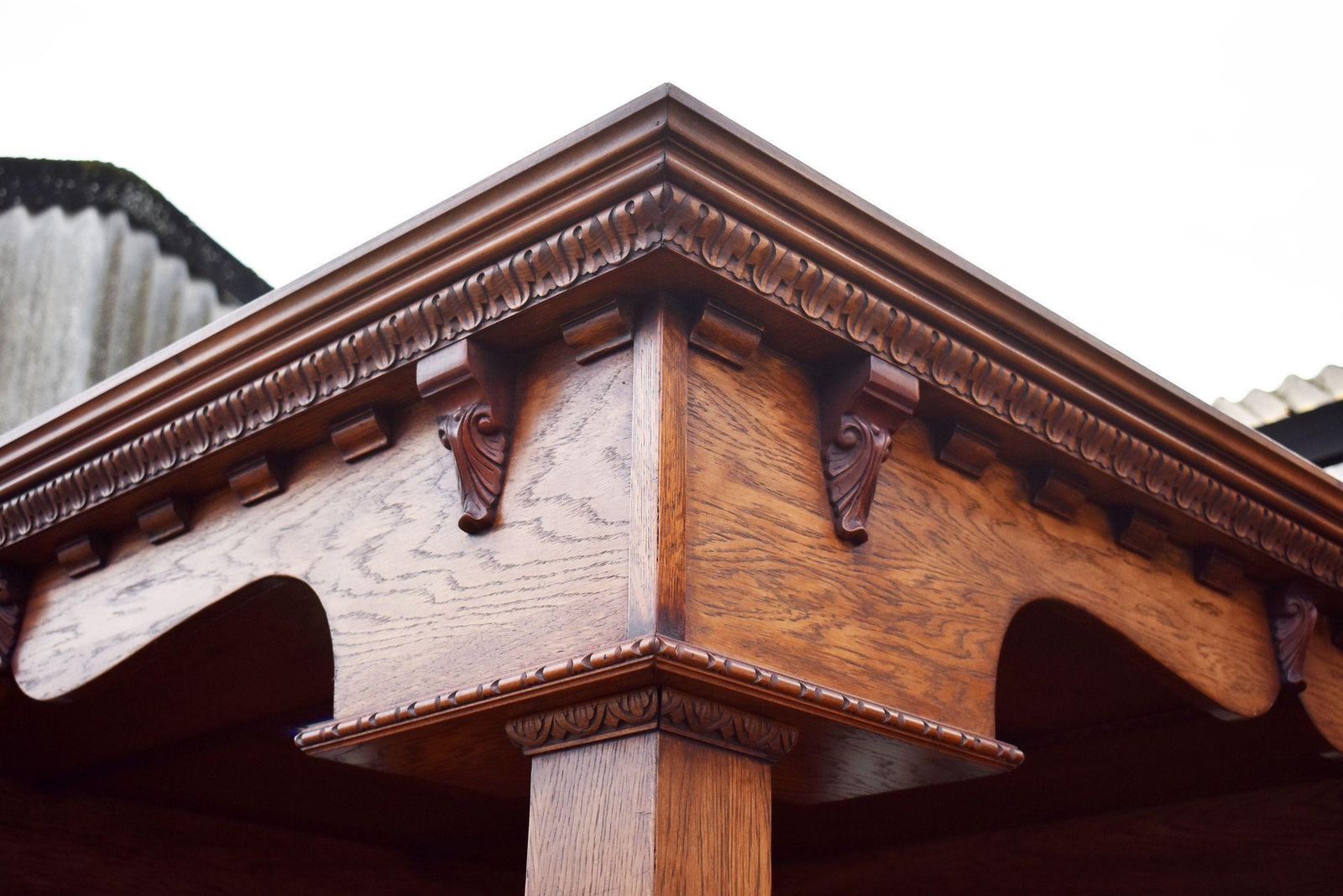 Carved Oak Corner Bar, 1980s, Vintage photo furniture