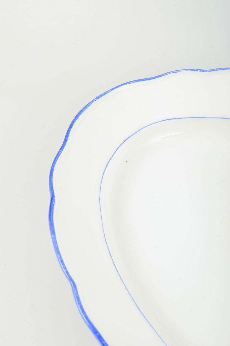Meissen, Germany. Serving Platter In White Glazed Porcelain With Blue Trim. photo for sale