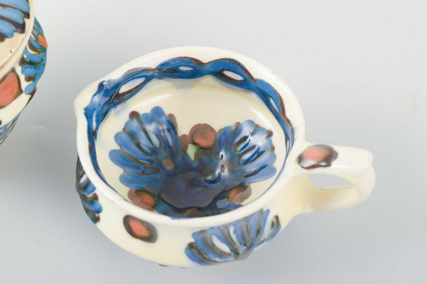 Kähler, Denmark. Creamer And Sugar Bowl. Folk Style. 1930s/40s photo 183.0