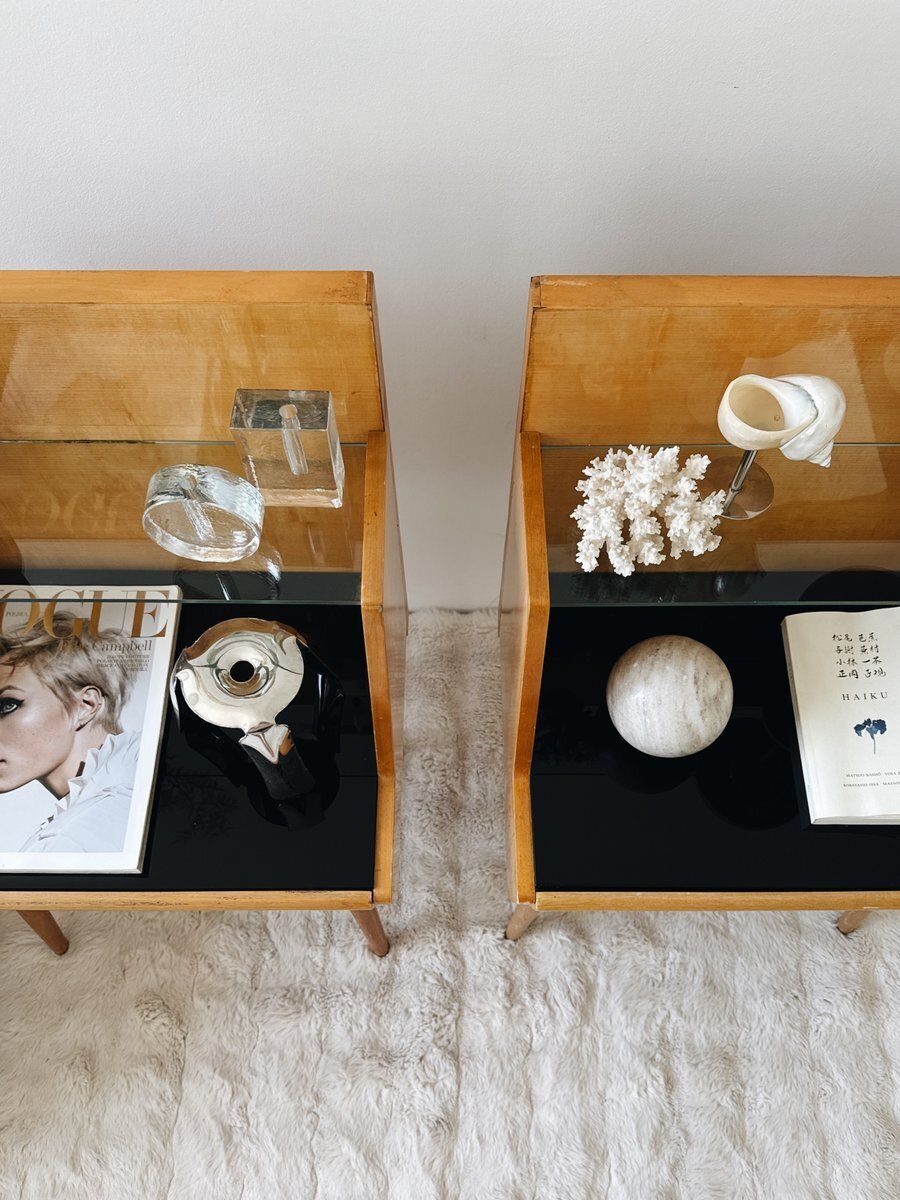 Mid Century Modern Nightstands Attributed To Jitona Soběslav, Czechoslovakia, 1960s, Set Of 2 photo Furniture