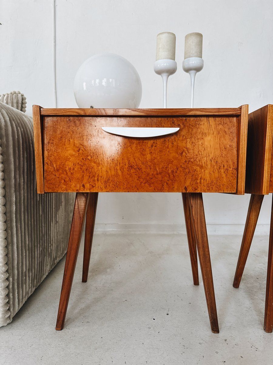 photo furniture Mid Century Czech Nightstands, 1960s, Set Of 2