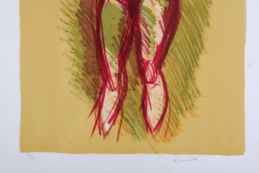 Ennio Morlotti, Nude Female, 1973, Lithograph photo Art