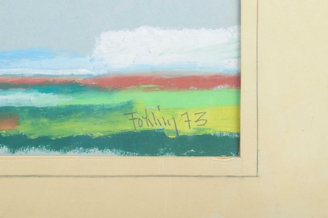 Gunnar Fohlin, Swedish Artist. Pastel On Paper. Contemplative Abstract Landscape photo Art