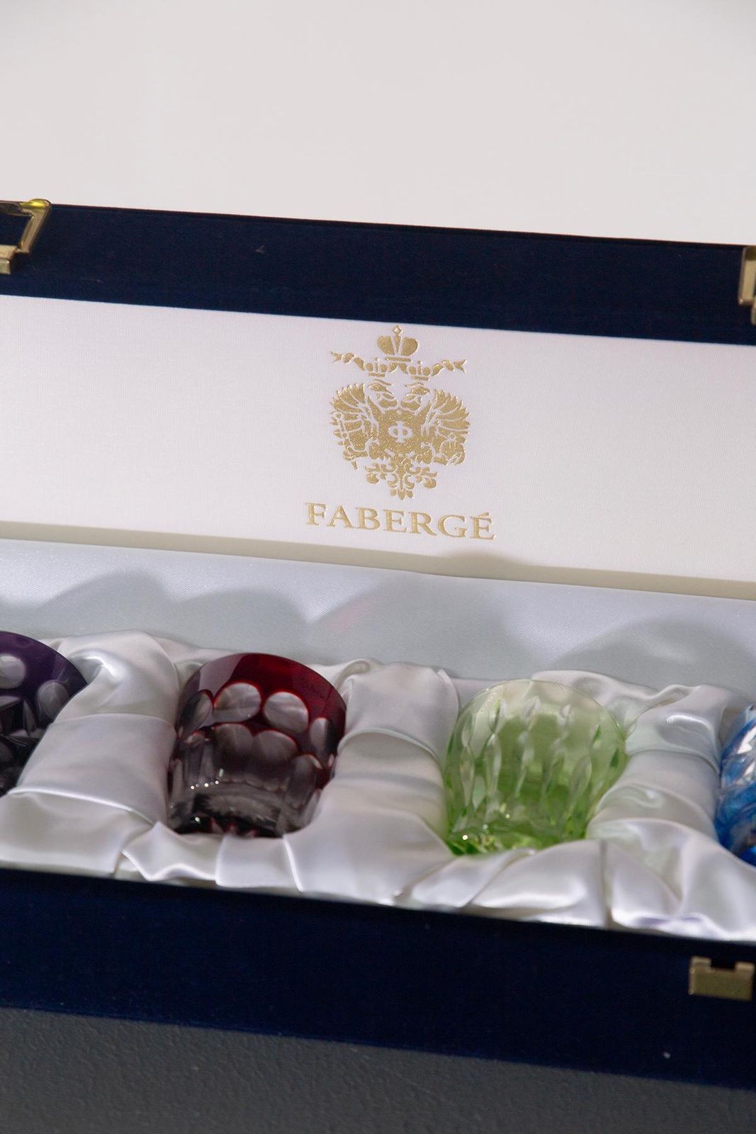 Imperial Faberge Crystal Vodka Nazdrovia Shot Glasses photo vintage