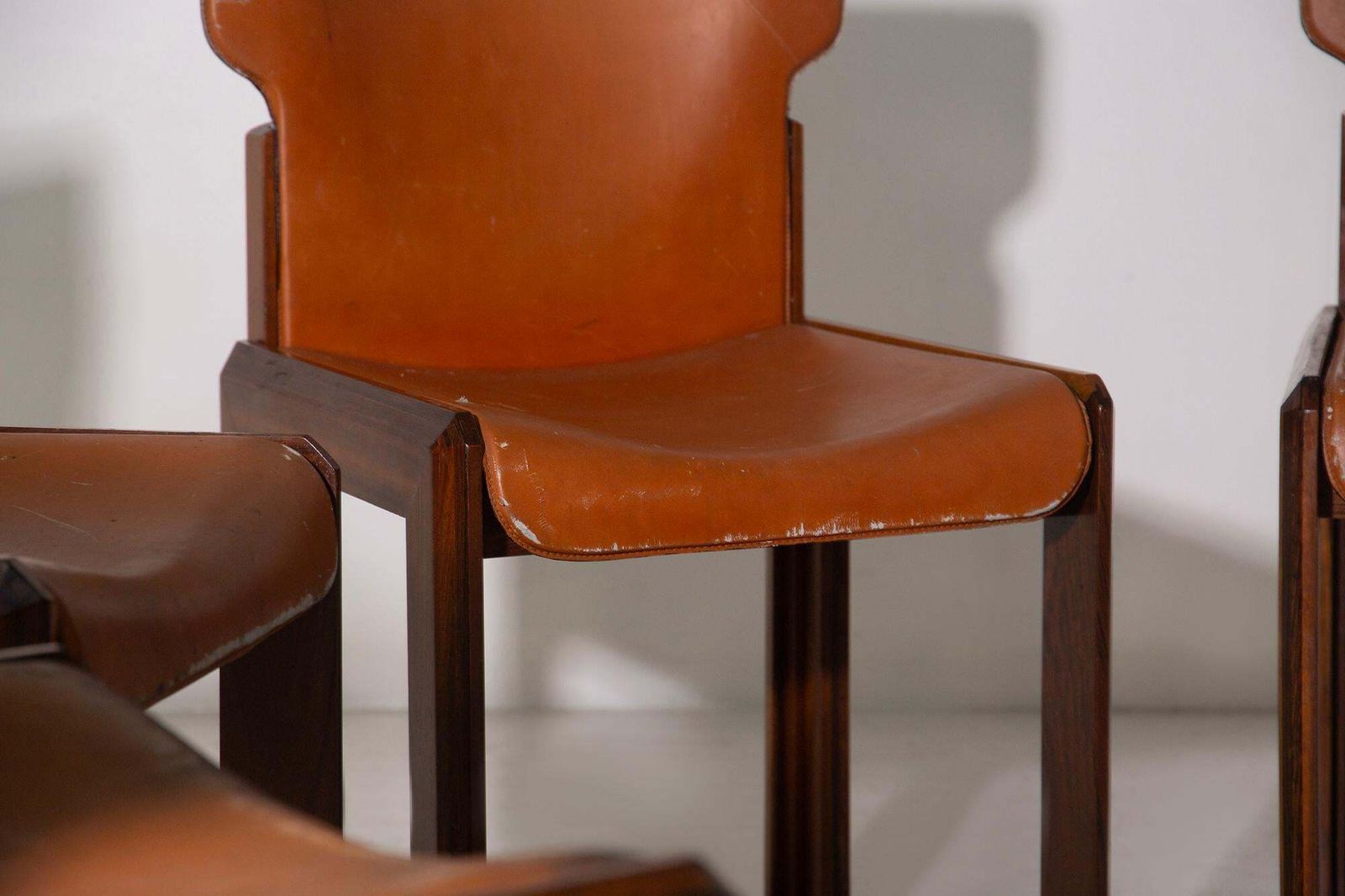 photo furniture Rare Chairs By Luciano Frigerio, Paganini Model From Frigerio Desio In Leather