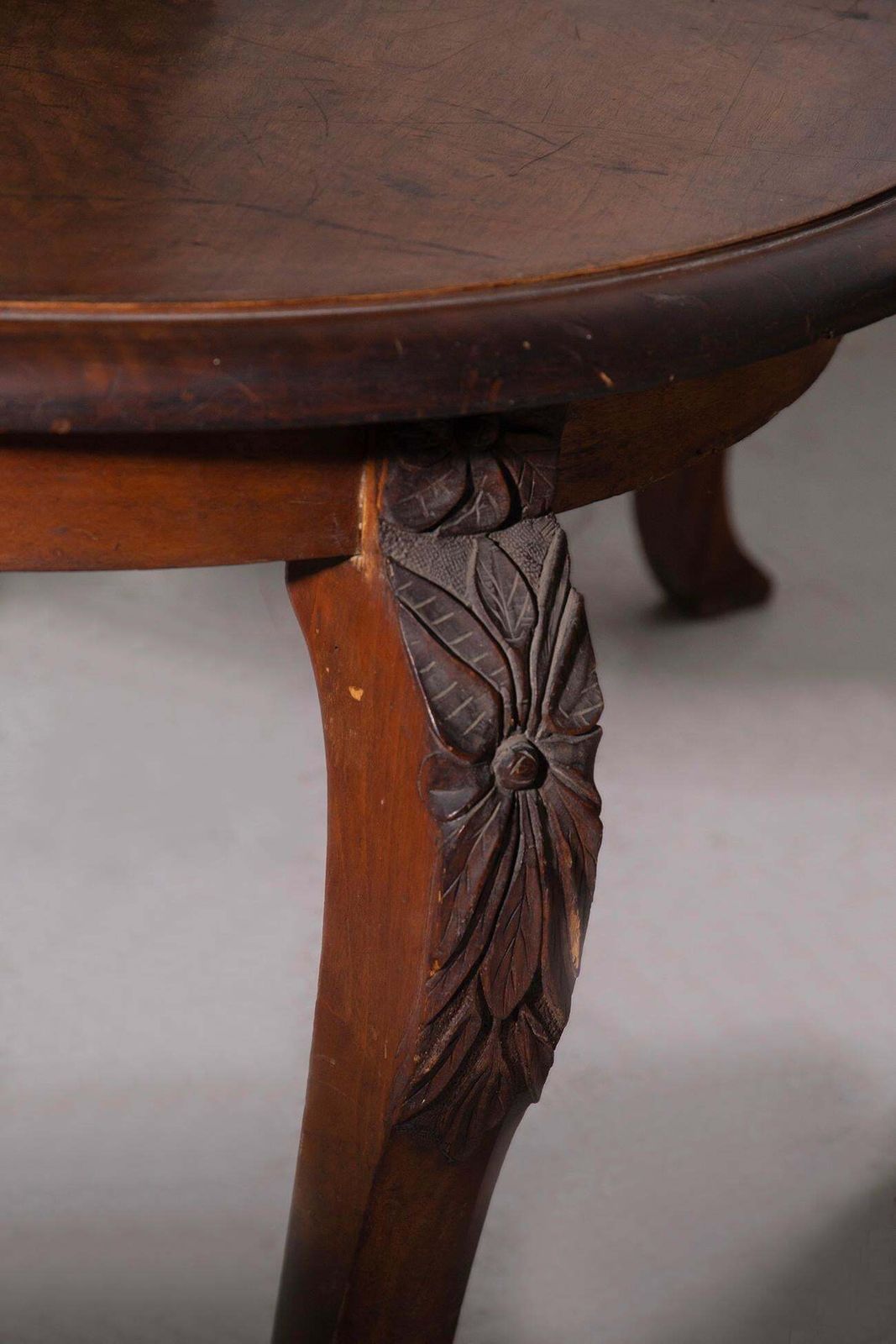 Furniture French Louis XV Style Coffee Table Sculptural Floral Carving, Decorative Furnitu photo