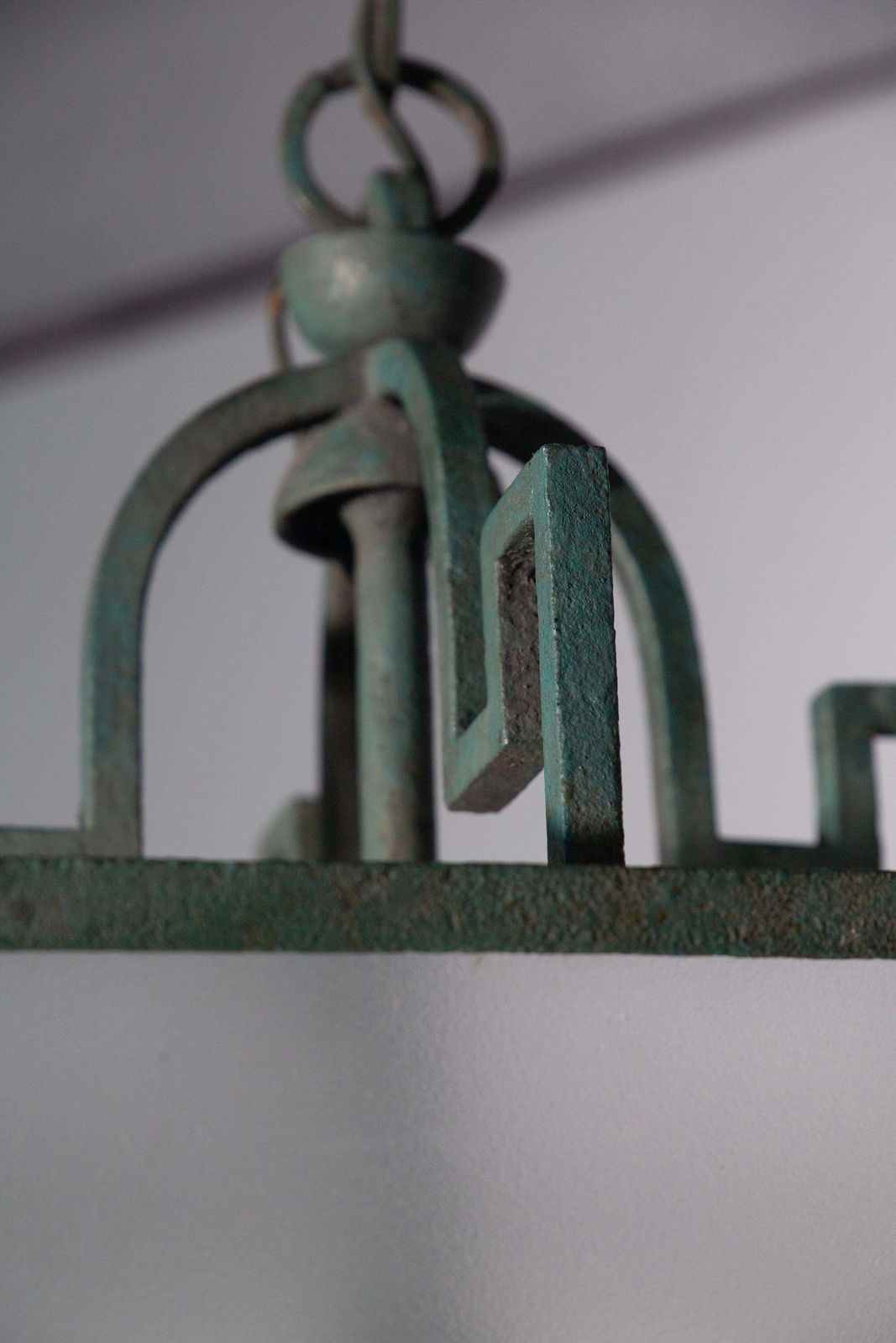 Italian Iron Chandelier Attr. To Emilio Lancia And Gio Ponti Art Deco photo vintage