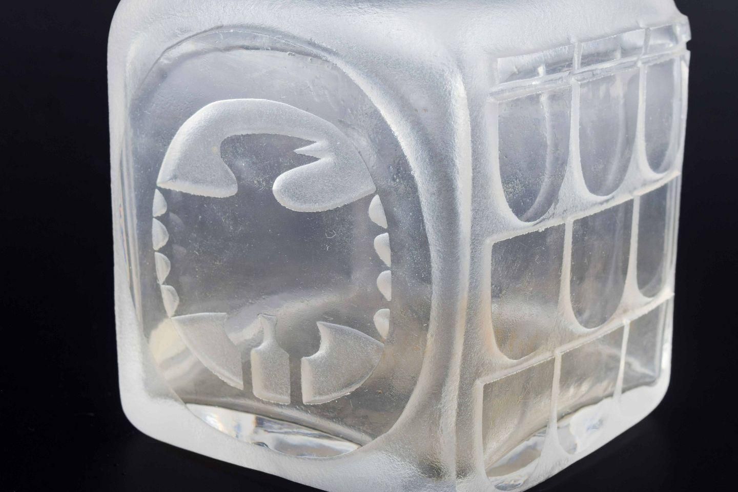 Bertil Vallien, åfors/Kosta Boda, Sweden. Square Vase In Frosted Glass. photo for sale